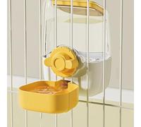 Pet Hanging Automatic Feeders Drinking Bowls,Gravity Rabbit Feeder and Water Set,Cage Cat Food Bowl Feeding Station for Puppy Kitten Chinchilla Hedgehog Guinea Pig Ferret (Yellow-Water)