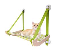 Pet Hanging Cat Bed Window Hammock Cat Window Perch for Large Cat Foldable,Stable Foldable Window Mounted Kitten Bed,with 4 Strong Suction Cups (Green)