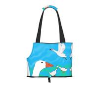 Pet-happy white goose print portable bag, lightweight and breathable, suitable for taking small pets out.