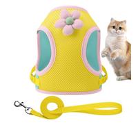 Pet Harness - Breathable Adjustable Vest | Dog Harness | Reflective Cat Straps For Safe Training | Lightweight Pet Equipment For Travel Walking | Belt For Park Comb