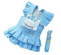 Pet Harness Dress for Small Breeds with Traction Rope Highly Strength Fabric Fashion Design Walking Vest Strap Dog Harness Dress