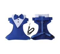 Pet harness leash clothing vest style small, medium and large dogs dog suit dress(Blue,L)