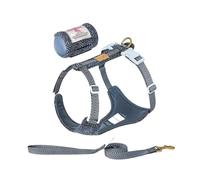 Pet Harness Leash Set Fabric No Pull Dog Vest For Walking Training Adjustable Easy Control TLH2912(Dark denim,M)