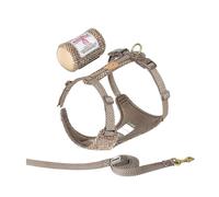 Pet Harness Leash Set Fabric No Pull Dog Vest For Walking Training Adjustable Easy Control TLH2912(Otter,M)