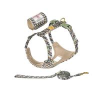 Pet Harness Leash Set Fabric No Pull Dog Vest For Walking Training Adjustable Easy Control TLH2912(Pesto,L)