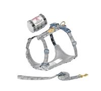 Pet Harness Leash Set Fabric No Pull Dog Vest For Walking Training Adjustable Easy Control TLH2912(Paloma,L)