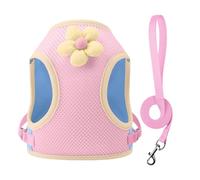 Pet Harness, Reflective Cat Harness, Polyester Breathable Cartoon Puppy Straps for Travel, Training, Daily Use, Ideal for Beach, Camping, Park, and Outdoor Nighttime Walking, 1-2cm difference in size.