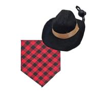Pet Hat Neck Kerchief Set Unique Checker For Small Hamster Bandana Party Pet Halloween Costume Hamster Hat Scarf