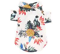 PET Hawaiian Style Shirt, Lightweight Polyester Summer Wear for Small Dogs | White Fashion Design, Cool Comfortable Fit, Adorable Beach Photo Styling, Suitable for Puppy Portraits and Sunny Outings