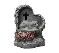 Pet Head Dogs - Solar Powered Garden Memorial Stone, Engraved Grave Stone Grave Marker | Weatherproof Outdoor Decor, Sincere Sleepcat Statue, Customizable Monument, Cemetery