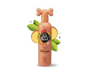 Pet Head Quick Fix 2 in 1 Dog Shampoo and Conditioner | Peach Scent | Dog Shampoo and Conditioner for Smelly Dogs | Nourishes and Softens Coat & Skin | Vegan | Gentle Formula for Puppies | 300ml