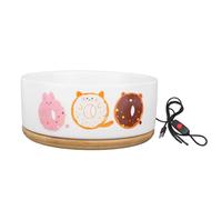 Pet Heated Bowl, Water Food Bowls, USB Ceramic Automatic Heating Prevent Dry Burning Smart Thermal Feeder for Dog Cat