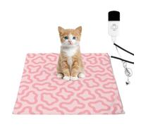 Pet Heating Pad 45x45cm Pink Leopard Print Soft Blush Cat Dog Heated Warming Bed 9 Level Temperature & 4 Timer Waterproof Chew-Resistant Washable Covers Heat Pads Mat Gifts for Women Cats Lovers