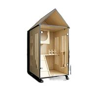 Pet Home Pet House Cat Villa Home Cat House Cat House Indoor Cat Cabinet Cat Litter Cat House Cat Large Space Panoramic Cat Cage Cat Villa (A wood color)