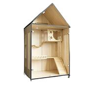 Pet Home Pet House Cat Villa Home Cat House Cat House Indoor Cat Cabinet Cat Litter Cat House Cat Large Space Panoramic Cat Cage Cat Villa (C wood color)