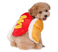 Pet Hot Dog Costume Funny Food Halloween Dog Cosplay Cat Costume for Small to Medium Dogs and Cats (Small)