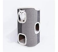 Pet House Cat Litter, Multi-Layer Cat Climbing Frame, Sisal Cat Scratcher, Semi-Enclosed, All Seasons, 41x41x50cm(Size:Small)
