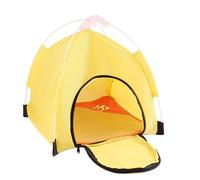 Pet House Pet Tent Cave Bed For Cats Small Dogs Soft Fabric Portable Foldable Pop Up Cat Tent Kitten Bed House Cat Bed For Indoor(Yellow,47x47x48cm)