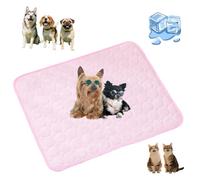 pet ice Silk Cooling Mat Summer Cat & Dog - Self Cooling Gel Pad, Chill Bed for Hot Weather (Pink,XXL(150 * 100cm))