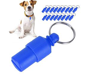 Pet ID Tag, 20Pcs Anti Lost Dog Tag with Name Address Cell Phone Number Label Personalized Dog Cat Small Animal Barrels Tube (Blue)