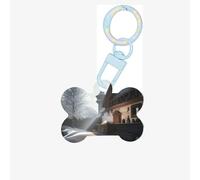 Pet ID Tags The French Countryside in Winter Season Personalized Dog Tags and Cat Tags, Bone-Shaped Acrylic Sky Blue Small