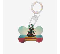 Pet ID Tags There are Beach Trees in The Background Personalized Dog Tags and Cat Tags, Bone-Shaped Acrylic White Medium