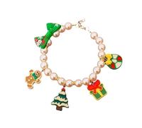 Pet imitation Pearl Necklace with Santa snowman, Adjustable Pet Beautiful Necklace for Cats and Dogs Rabbites,Christmas cat Collar,Cat Jewelry For Woman, (M (25-31cm/9.8-12.2 in), A)