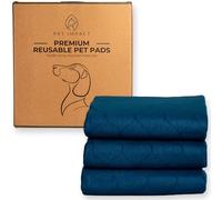 PET IMPACT Washable Puppy Pads, Reusable Toilet Training Wee Mats, Puppy Indoor Potty Pads, Premium LARGE 3-Pad Box, 32"x24" (Midnight Blue)