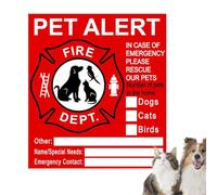 Pet In Sticker - Safety Warning Sign, Window Notification | Fire Rescue Marker for Households, UV-Proof Warning Signs Visible Through Glass Entrance Doors Houses Buildings Protect T