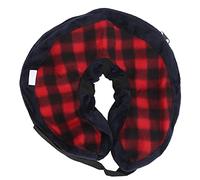 Pet Inflatable Protective Collar, Adjustable Recovery Neck Collar with Hook and Loop Strap, Soft Cloth and PVC, Comfortable Fit for Post - Surgery Healing - Prevents Biting & (M)