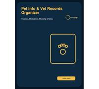 Pet Info & Vet Records Organizer: Large Print Home & Family Binder for Vaccines, Meds, Microchip & Emergency Contacts