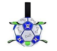 Pet Interactive Dog Ball - 15-20cm Artificial Leather Soccer Toy, Indestructible Tug of War Companion | Perfect for Small Medium Large Breeds Lawn Garden Park Playing Outdoor Fun