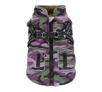Pet Jacket - 40cm Windproof Thermal Dog Coat, Waterproof Thermal Clothing, Reflective Stripe Outfit | Built In Harness Apparel Cold Weather Protection Small Medium Large Dogs Outdoor Walking