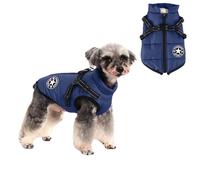 Pet Jacket, Dog Coat Harness Winter Warm Vest Jacket Waterproof Cotton Costume for Puppy Small Medium Dogs (M, Blue)