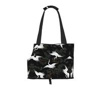 Pet-Japanese Crane & Pine print portable bag, lightweight and breathable, suitable for taking small pets out.