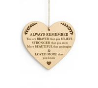 Pet-Jos Always Remember Wooden Hanging Heart Plaque Gift for Friend Family Heart Wooden Sign Friendship Quote FBA