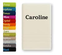 Pet-Jos Personalised Bath Towel with Name Beautifully Embroidered Name Custom Towel 140 x 70 cm Bath Towel Cotton Towel (White)