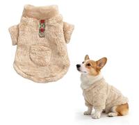 Pet Jumper Vest Sweater Turtleneck Pullover with D-Ring Soft Warm Clothes for Small Dogs Cats Puppy Yorkie Chihuahua Fall Winter Wear (Khaki, M)