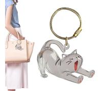 Pet Keepsake Box | Pet Refillable Hair Keyring | Memorial Clear Pendant Acrylic Key Chain for Collection Bag Men Women Purse Backpack Charm
