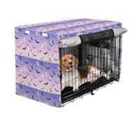 pet Kennel Cover Foldable Portable Construction for Indoor Household Daily use Purple Night Sky Crescent Bat Halloween