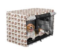 pet Kennel Cover UV Blocking Sun Protection for Indoor Household Daily use Leopard Bow & Football Fall Repeat S