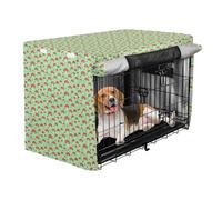 pet Kennel Cover Waterproof Windproof Fabric for Indoor Household Daily use Fresh Green Base Red Spotted Mushroom S
