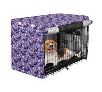 pet Kennel Cover Waterproof Windproof Fabric for Outdoor Backyard Garden Purple Night Skull Crescent Moon Bat Allover