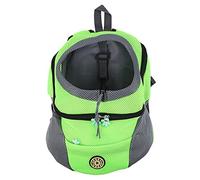 Pet Knapsack Backpack, Dog Carrier for Small Dogs, Ventilated with Observation Window, Spacious Oxford Cloth Pet Travel Bag with Adjustable Straps for Outdoor Walks (Green)