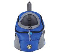Pet Knapsack Backpack, Dog Carrier for Small Dogs, Ventilated with Observation Window, Spacious Oxford Cloth Pet Travel Bag with Adjustable Straps for Outdoor Walks (Blue)
