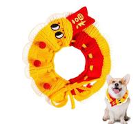 Pet Knitted Collar - New Year Puppy Bib - Adjustable Cute Collar Bib for Cats and Dogs for Birthday Photography Props