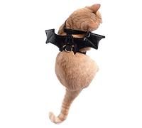 Pet Krewe Bat Cat Costume - Bat Wings - Harness Attachment, One Size Fits All - Perfect for Halloween, Christmas Holiday, Parties, Photoshoots, Gifts for Dog Lovers (One Size)