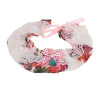 Pet Lace Bib with Multi - Layer Lace and Floral Design, Soft Breathable Material, S Size - Elegant Princess Style, Durable Comfortable Fit for Pets (pastoral floral)