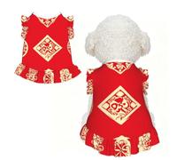 Pet lace Skirts are Suitable for Cats and Dogs | Floral Display Of Auspicious Icons Large Print Pet Lace Skirt, Stretchy And Breathable For Cats And Dogs