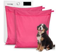 Pet Laundry Bag 2Pcs, Ancable Large 70cmx80cm Wash Bag for Dog/Cat/Rabbit/Guinea Pig Items Stops Hair Blocking Washer, Double-Lock Zipper & Reinforced Stitching, Fast-Drying with Hanging Loop